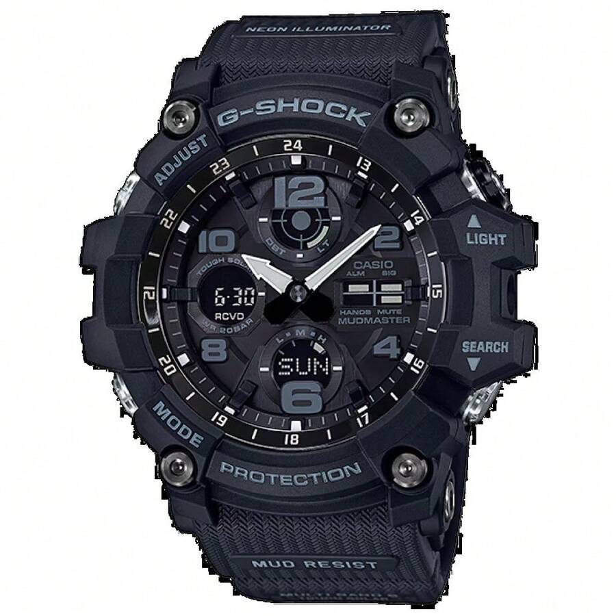 Casio 卡西欧 G-Shock Mudmaster GG-1000-1A1 男士手表，防泥、防震、200米防水、太阳能驱动，户外模拟/数字双显腕表 - 均碼 - 查看 1