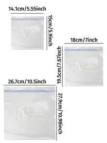 10/20/30个装可重复使用铝箔食品保鲜袋，带拉链 - 加厚防漏可重复密封，非常适合新鲜水果蔬菜、餐食准备和食品收纳，时尚金属表面，拉链封口，食品保鲜袋，真空密封袋，食品自封袋，小型食品袋 - 彩色 - 查看 11