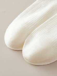 5双白色女士短袜，饰有蝴蝶结和小狗刺绣，薄款休闲踝袜，适合日常穿着 - 白色 - 查看 5