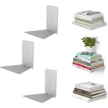 330639 - 560 Floating Bookshelf, Small, Silver, Set of 3 - Plateado - Ver 10