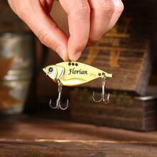 1pc Personalized Engraved Fishing Lure, Custom Lure, Fisherman Gift For Dad Uncle Husband ,Fishing Gift, Fishing Gifts, Father's Day Gift, - Gold - View 2