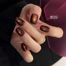 MIANEL 10毫升冬季美甲棕色日落玫瑰猫眼凝胶指甲油冬季黑色巧克力琥珀玻璃珠指甲油棕色美甲用品情人节礼物送给女孩美甲 - 彩色 - 查看 23