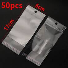 50 túi tự dán trong suốt, túi nhựa OPP có lỗ treo, thích hợp đựng trang sức, trưng bày bán lẻ, quà tặng, bao bì tiệc tùng. - Trong sáng - Xem 12