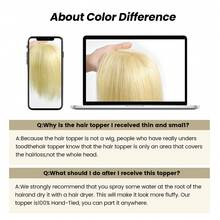 Women's Real Human Hair Top Hair Topper 8 Inch 360° Full Coverage Straight Hair Extensions Elegant Style Increase Hair Volume Realistic Scalp Effect - S613 - View 7