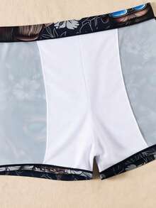 European & American Style Men's Vacation Chic Gorilla Print Swim Trunks - Drawstring Waist Surfing Beach Shorts, Suitable For Beach, Pool - Multicolor - View 7