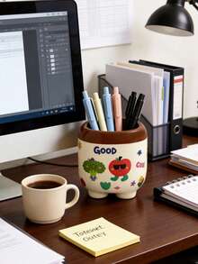 1个可爱卡通铅笔盒（附赠DIY贴纸），美观多隔层塑料笔盒，适合女孩、学生、办公桌使用 - 彩色 - 查看 3