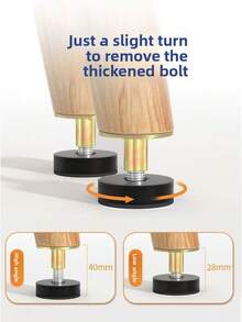 家具增高垫，自粘式床头防撞防摇晃固定器 - 黑色 - 查看 3