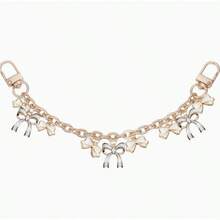 1/2Pcs Black Pink Bow Purse Chain Charm Bow Bag Charm Chain Bow Chain Strap Replacement Alloy Bag Extender Chain With Enamel Pink Bowknot Charms Handle Extender Decorative Bag Chains For Wallets Handbags - 彩色 - 查看 15