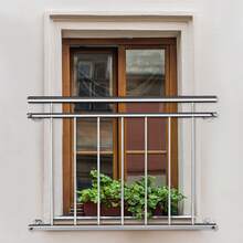 Balustrady balkonowe ze stali nierdzewnej francuskiej, balustrady tarasowe, balustrady, kraty balkonowe do użytku zewnętrznego, kraty okienne - 225*90 cm - Zobacz 6