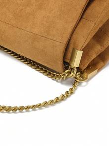 1 pieza Bolso de hombro minimalista de camel, bolso hobo vintage de ante sintético bordado de gran capacidad, adecuado para viajes, uso casual, ir al trabajo, compras, fiestas, negocios, diario, escuela, combinando con camisas, jeans, vestidos, camisetas, abrigos, trajes, chaquetas acolchadas, chaquetas coordinadas de ante sintético - Camel - Ver 10
