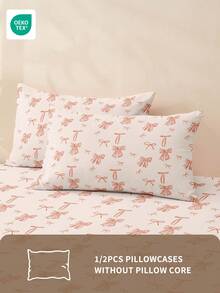 1/2pcs Lightweight Breathable Pillowcase, No Filling, Soft Pillowcase, Envelope Opening, Wrinkle-Resistant, Gentle On Hair And Skin, Improve Sleep Quality, Suitable For Bedroom, Bedding, Super Soft & Breathable, Machine Washable, Cartoon Bow Pattern, Suitable For Living Room And Home Decor, Bedroom Decor, OEKO-TEX Certified - Multicolor - View 8