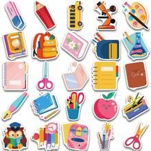 50pcs School Supplies Series Stickers, Suitable For Decorating Notebooks, Suitcases, Phone Cases, Waterproof Stickers - Multicolor - View 5