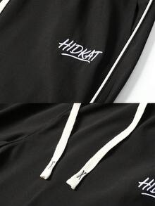 Men's Star Pattern Casual Sports Pants, 4-Season Wear - Black - View 3