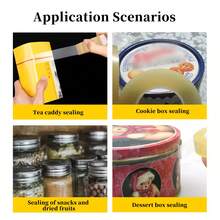 1 Roll Of PVC Residue-Free Tape, Waterproof Surface, Soft Material, Tear-Resistant. Suitable For Sealing The Edges Of Tinplate Boxes, Tin Cans, Pastry Boxes, Cookie Boxes, As Well As Food Sealing, Etc. - C-Transparent - View 4