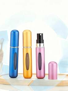 1PC 5ml Portable Perfume Refillable Bottle Self Pumping Dispenser Travel Size Leak Proof Matte Black Elegant Design Purse Friendly TSA Approved For Vacation Gym Date Night Daily Use Gift For Women Men Travelers - 黑色 - 查看 5