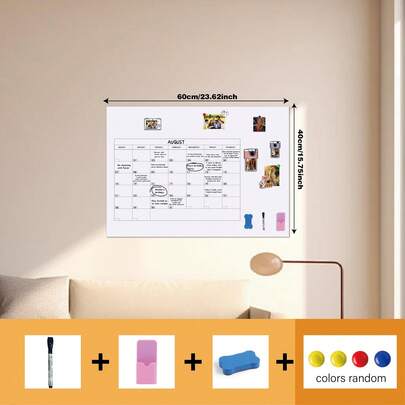 Platzsparer Komplettset: Magnetische Whiteboard-Essentials (Whiteboard, Stifte, Magnete, Aufbewahrungsbox). Richten Sie eine Büro- oder Lernecke an jeder Wand oder Tür ein. Ihr komplettes und praktisches Produktivitätszentrum.