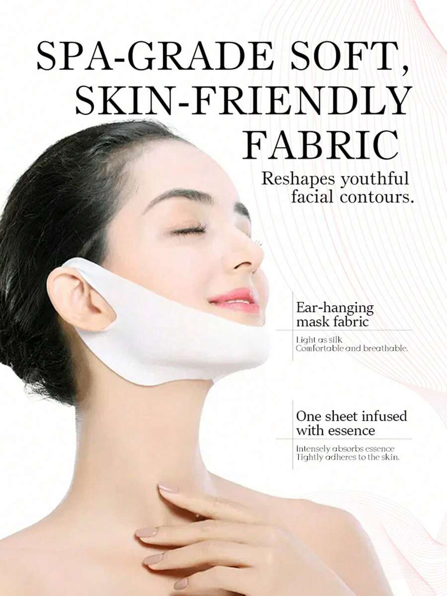 1 Pack V-Shaped Face Mask, Lifting & Firming, Reduces Double Chin, Collagen Infused, Gentle Skincare, Easy To Use, Portable Facial Care Tool - Multicolor - View 1