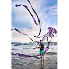 Kizh Kite Octopus Large Frameless Soft Parafoil Kites For  And Adults Easy Flyer Kite For Beach Park Garden Playground 150 Inchs Long Perfect Outdoor Fun - Purple - View 5