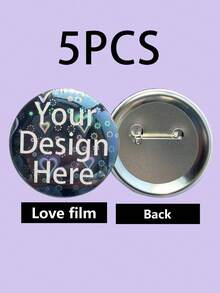 1/3/5/10/30/50/100个，定制徽章，可个性化印刷任何文字、照片或图像，适用于促销、工作、生日、圣诞礼物，定制纪念徽章，个性化纪念徽章，毕业徽章，定制文字生日徽章 - 彩色 - 查看 58