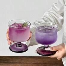 2pcs Premium Purple Stemmed Glasses, Perfect Purple Cups Suitable For Champagne Flutes, Cocktail Glasses, Whiskey Tumblers - Purple - View 8