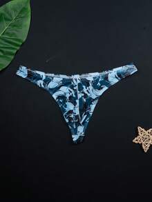 5件装男士内裤，男士柔软速干透气印花三角裤，时尚贴身丁字裤，新款简约舒适丁字裤 - 彩色 - 查看 6