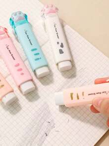 1/2/3 件套卡通设计办公橡皮擦，适合学校使用，学习用品，开学用品，办公用品 - 粉紅色款 - 查看 1