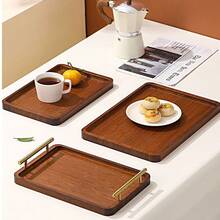 1pc Nanmu Bamboo Tea Tray, New Chinese Style Rectangular Tea Tray With Handle, Household & Hotel Tea Set Tray - Bamboo Color - View 1