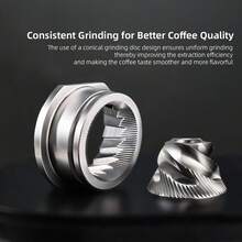 适用于HS-Plus新系列咖啡机的咖啡研磨机刀盘和刀片，可替换意式咖啡机刀盘刀片 - 銀色 - 查看 7