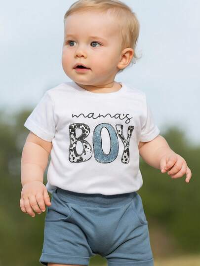 Baby Boys Printed Short Sleeve T-Shirt And Shorts  Set