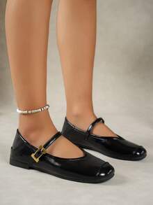 女士平底鞋 - 黑色 - 查看 4