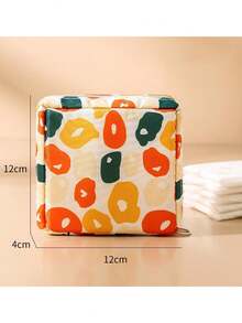 5.12"X5.12" Cartoon Sanitary Pad Storage Bag, Makeup Cosmetic Lip Balm Organizer, Menstrual Pad Holder Pouch With Zipper, Multi-Functional Storage Bag For Women And Teens - Multicolor - View 14