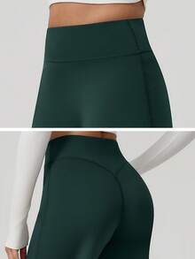 NcmRyu 1件装 女士高腰显瘦宽松阔腿弹力运动裤 春季 - 橄欖綠 - 查看 5