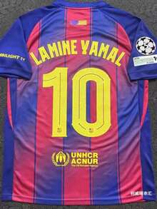 2526 Barcelona Home Game. Yamal. Short-Sleeved 10.Short-Sleeved T-Shirt - 紅色 - 查看 2