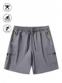 Pantaloni scurți cargo pentru bărbați noi pentru vară și pantaloni scurți sport lejeri, de lungime medie, pantaloni casual pentru bărbați în timpul verii - Gri - Vizualizare 4