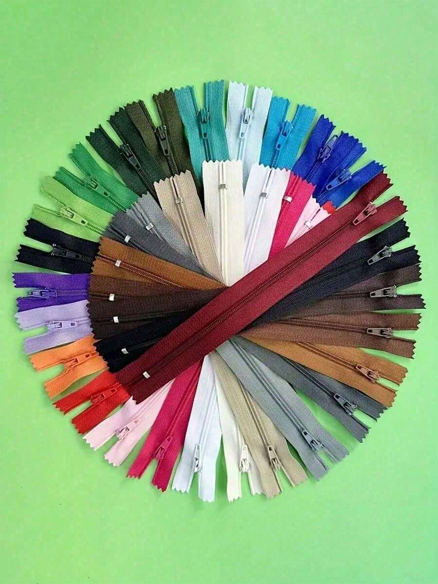 1/3/5 Pcs Colorful Nylon Zippers, 30 Assorted Colors,Invisible Zippers Nylon Coil Zippers, Suitable For Sewing And Sealing Skirts, Clothes, Pants, Garments, And Quilt Covers. - A - View 1