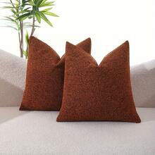 2pcs/Set Assorted Circular Mesh Fabric Decorative Pillow Covers (Pillow Insert Not Included), Premium Soft Texture, Multiple Colors & Sizes Available - Orange & Black - View 9
