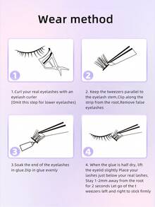 12pcs/Set C-Curl Lengthening Segmented False Eyelashes, Natural & Flirty Look, Requires Glue, C-Curl Cluster Lashes, Fox Eye Lash Extension Tool, Portable Makeup Accessory For Women, Suitable For Events & Occasions - C - View 5