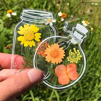 100pcs Youth Petal Dried Flower Transparent Bookmarks, Dried Flower Bookmark Set (Excluding Dried Flowers), Suitable For Outdoor Handmade DIY Bookmarks, Handmade Bookmarks, Books And Gifts. Collecting Games To Keep Spring, Summer, Autumn, Flower Prints With Friends, Classmates And Partners