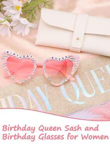 2pcs Women's Birthday Decoration Accessory Set, Birthday Queen Shoulder Strap, Birthday Party Decoration Accessory Combo - Birthday Queen - View 3