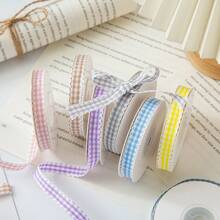 5yards 10mm Wavy Edge Plaid Ribbon Grid Bows & Ribbons For Home Wedding Christmas Valentine's Day Decorations DIY Gift Wrapping - Pick Colors - View 4