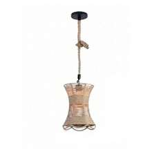 OISE ART STORE Lampadario In Corda Di Canapa Stile Vintage Retro Lampada Country Attaco E27 A55 - - Multicolore - Visualizzare 2