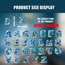 这款2D立体史迪奇冲浪亚克力钥匙扣，包含26个字母和一个史迪奇冲浪图案。男女皆宜，可爱小巧，可用作包包挂饰、车钥匙链或家居装饰。是生日、圣诞节、新年（情人节礼物、包包配件、车钥匙链）、斋月礼物的理想之选。2D平面设计。 - 彩色 - 查看 4