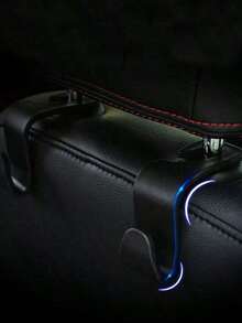 2pcs Car Seat Back Hooks, Vehicle Headrest Hanger Holder Hook For Purse, Grocery Bag - Black - View 6