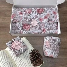10张复古粉紫色玫瑰鲜花悉尼薄纸礼品包装纸艺术纸，适用于派对、生日、婚礼装饰、包装纸、薄纸、花束用品、节日礼品包装纸、包装材料 - 彩色 - 查看 1