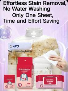 20/80/160pcs Portable Laundry Wet Wipes, One-Time Dual-Effect Cleaning For Clothes And Shoes, Essential For Home And Travel - Multicolor - View 3