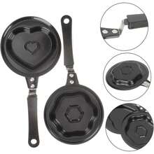 Mini Non-Stick Egg Frying Pan Creative Korean Breakfast Heart-Shaped Pan DIY Mini Egg Pan Breakfast Omelet Pan Pancake Pan,Suitable For Kitchen And Outdoor Omelette,Cake And Bread - 梅花 - 查看 2