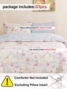 Bộ ga trải giường in họa tiết hai mặt 2/3 món, 100% cotton, siêu mềm mại và thân thiện với da, bộ đồ giường cổ điển thanh lịch dùng được cả bốn mùa, trang trí in họa tiết dễ thương thời trang cho phòng ngủ và ký túc xá, có thể giặt máy, không kèm chăn bông. - Nhiều màu - Xem 4