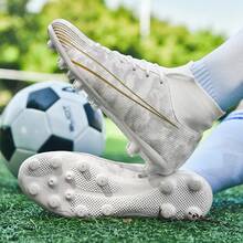 1 Pair Professional Football/Soccer Cleats For Men, Women, Youth, Training, Competition, High-Top Grass Field Soccer Shoes - White - View 5