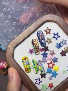 New 3D Plaid Embossed Nail Art Mold - Clear - View 10