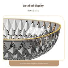 奢华菱形图案水果盘，大容量，透明塑料材质，适用于家居、客厅，可摆放干果和零食 - 彩色 - 查看 3